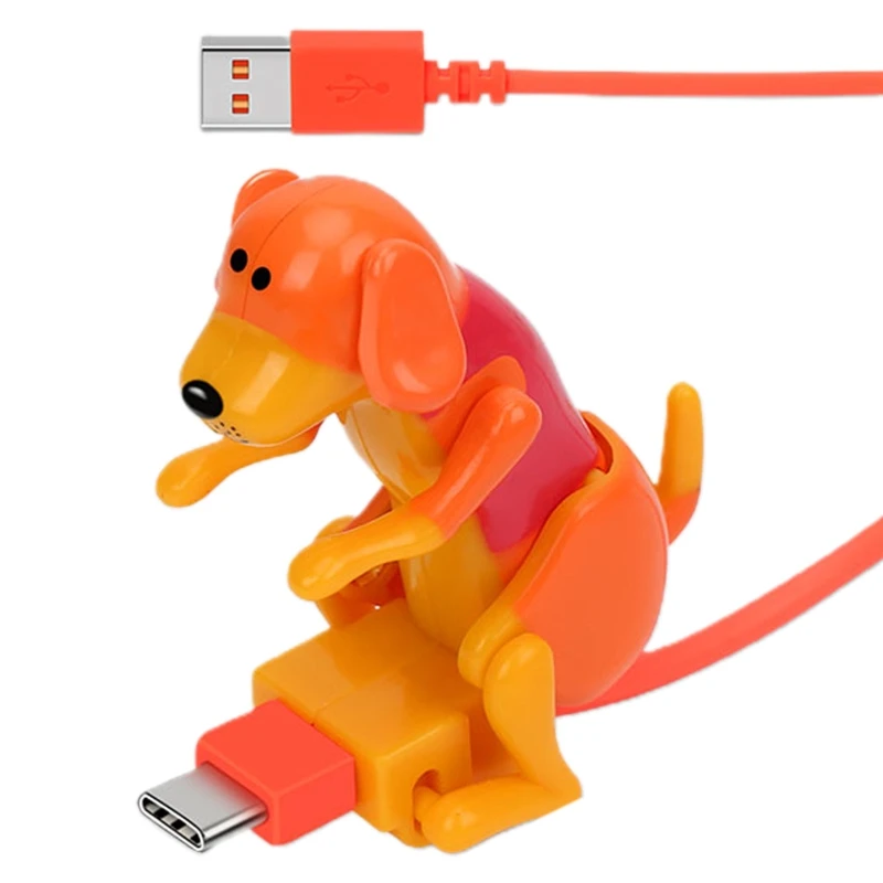 97QB Funny for Touch Dog Phone Charger Cable for Type-C Moving Stray Dog Fast Charging USB C Cable with for Touch Switch