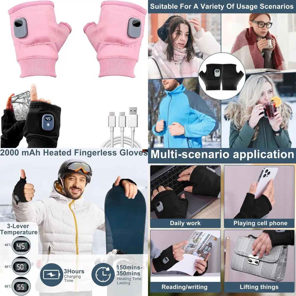 

Rechargeable Heated Gloves for Women, Portable Heating Gloves with Digital Display, Upgraded Smart Thermostatic Electric Heated