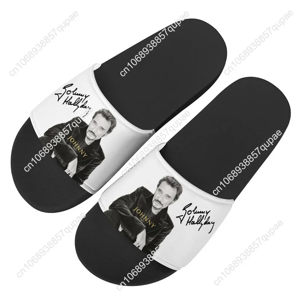 Johnny Hallyday Slippers Home Water Shoes Star Singer Men Women Teenagers Beach Pool Sandals High Quality Custom Summer Slipper