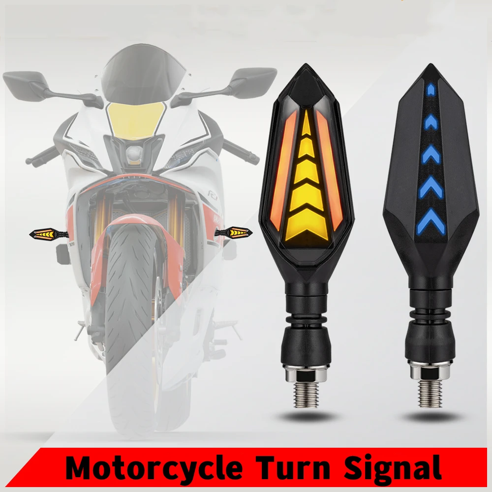 

Double Side Flowing Motorcycles Turn Signals Light Universal 12V Built-in Relay Flashing Blinker M10 Bolt IP65 Waterproof