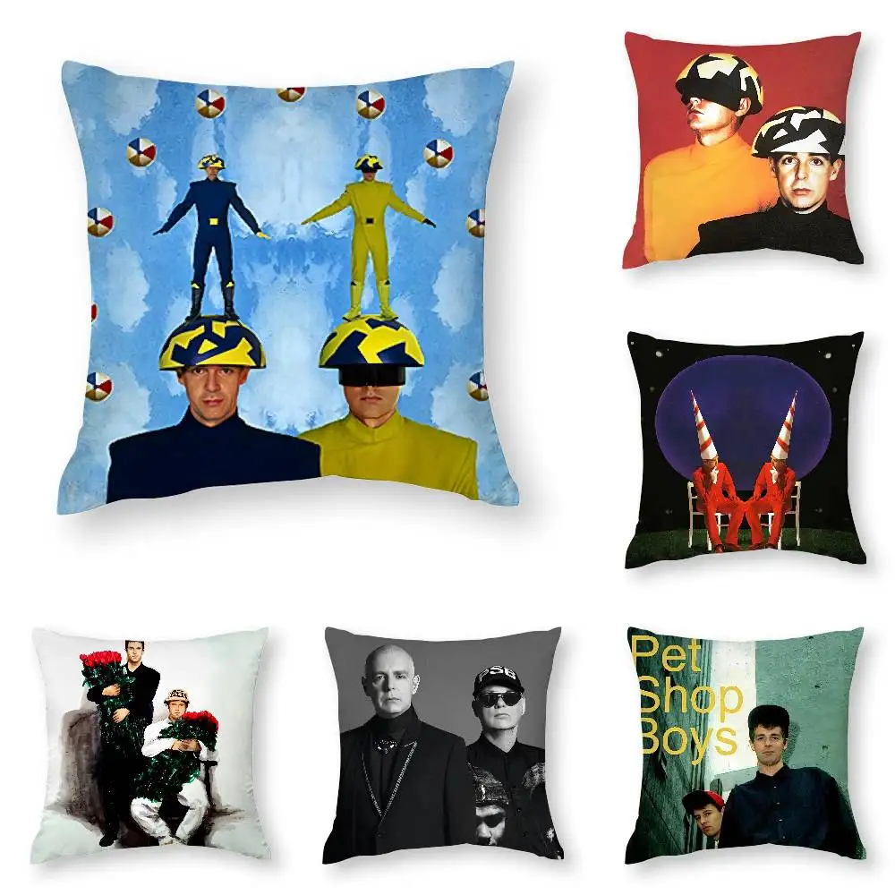 

Music P-Pet Shop Boys Band Pillow Case 3D Print Polyester Fiber 40*40cm Home Sofa Throw Decoration Festival Gift