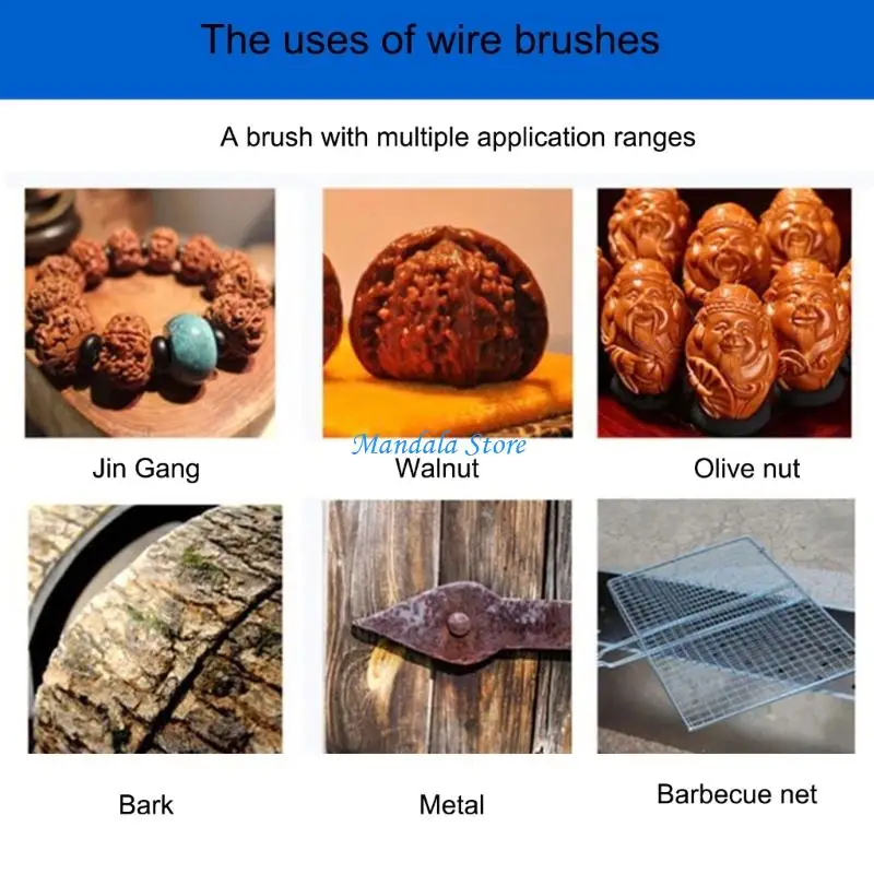 U2JC Heavy Duty Cleaning Brush Wire Brush For Metal Car Home Craft Rust Removal Tool