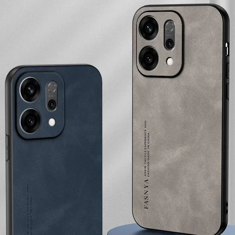 Роскошный высококачественный кожаный чехол для телефона для OPPO Reno 14 13 12 11 F Pro Skin Feel PU TPU с защитой от падения, задняя крышка