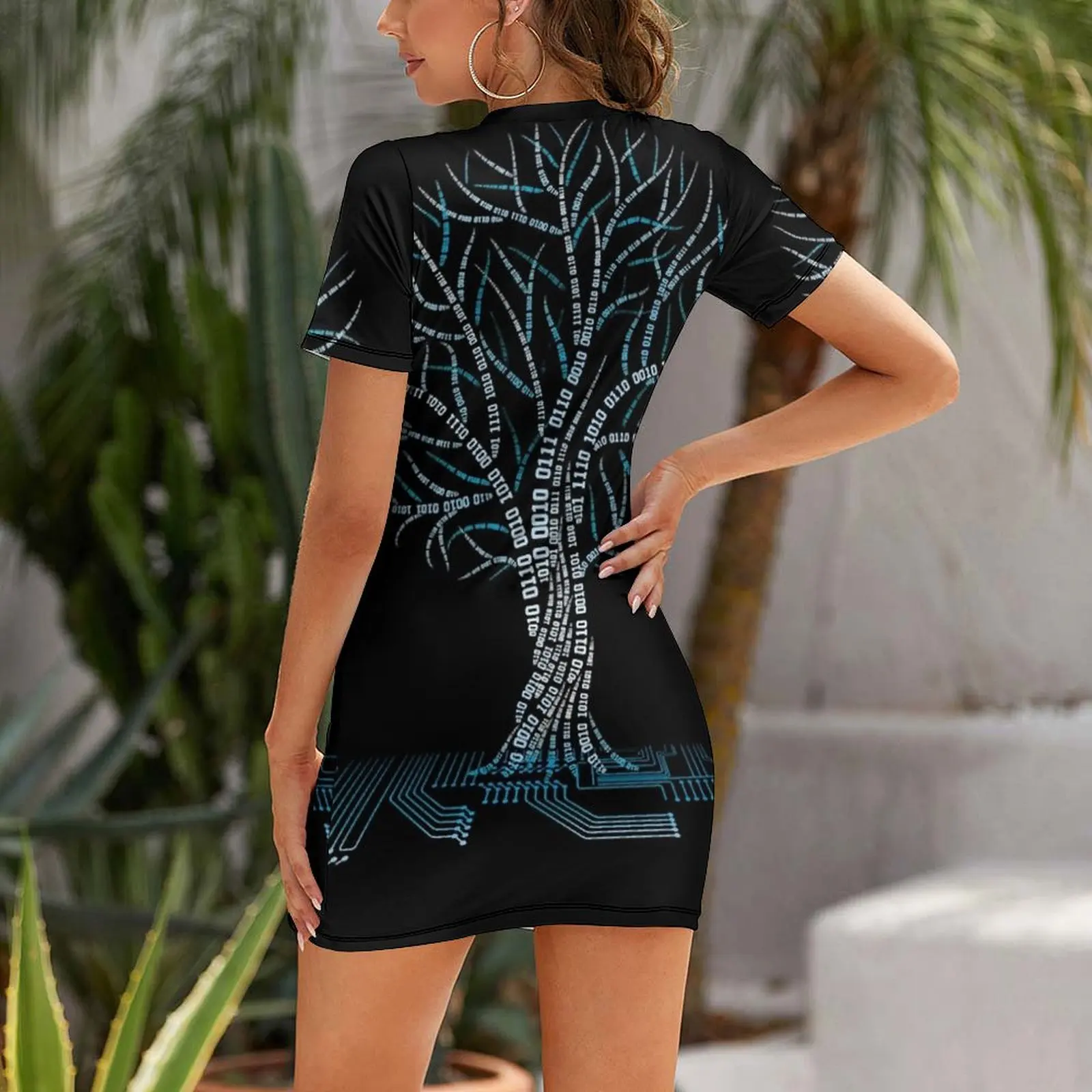 Cool binary tree coding computer sciences gifts for women men Short Sleeved Dress Beachwear Women's skirt