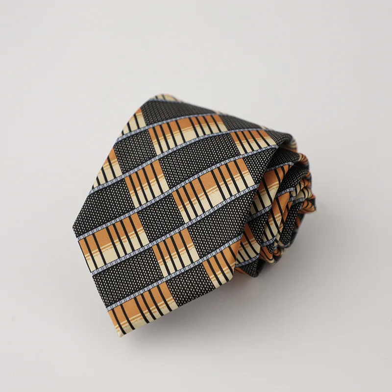남성용 8cm 넥타이, 고급 빈티지 디자인 프린트 넥타이, 셔츠, 정장, 웨딩 파티용 스트라이프 넥타이, 실크 느낌