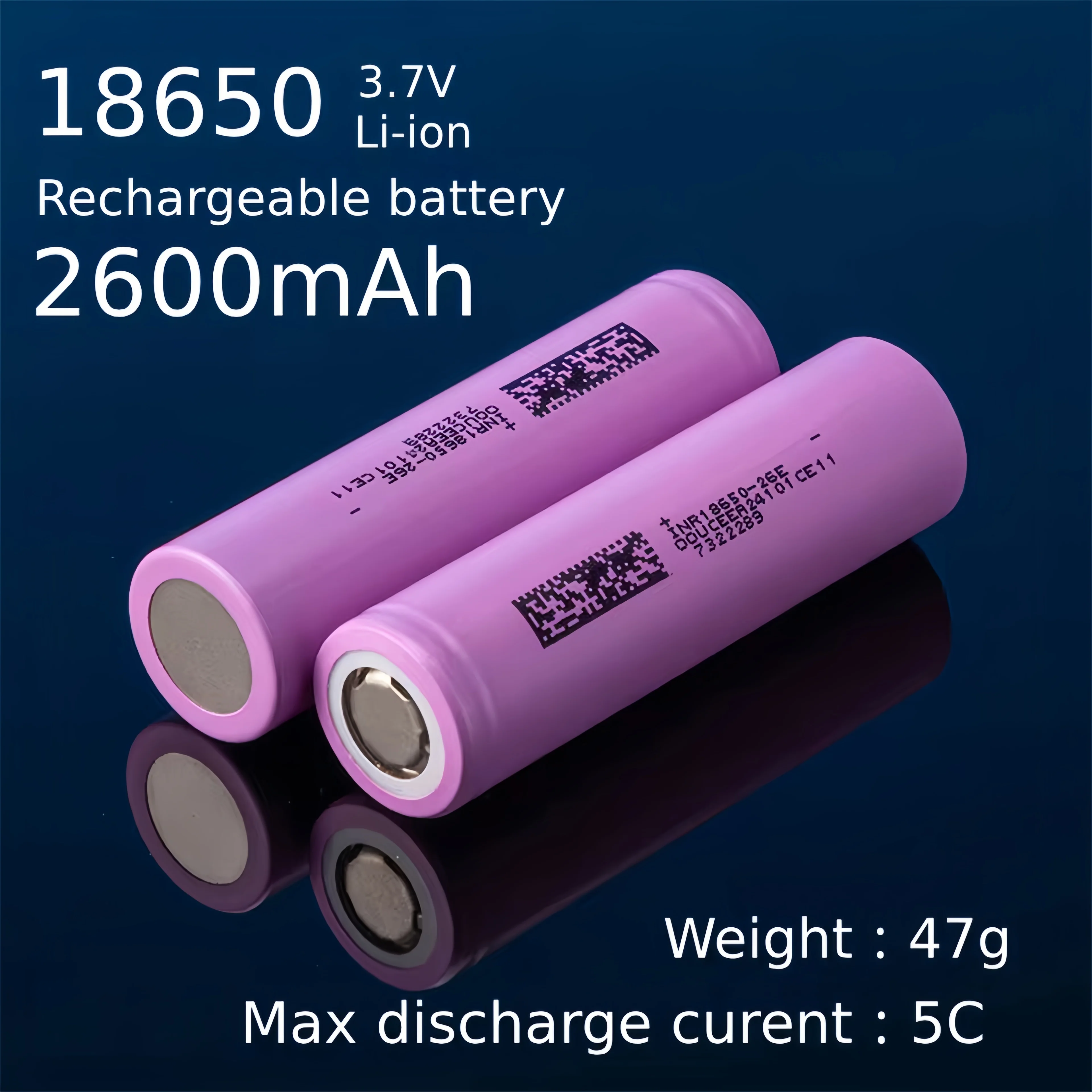 

5-80PCS 18650 2600mAh Battery 3.7V 13A Discharge Lithium Ion Rechargeable Battery for Powerbank Lamp Flashlight 18650Batteries
