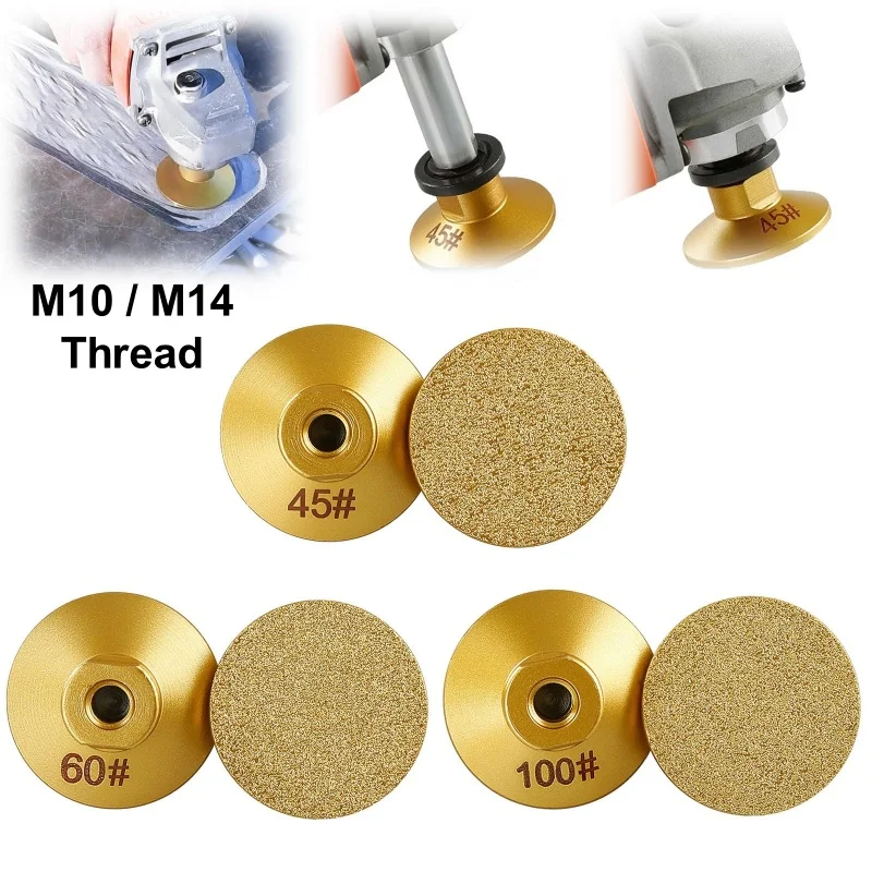 2 بوصة M10/M14 الماس صنع من النحاس شقة رأس مطحنة حجر الرخام كونترتوب التشذيب الخام تلميع القرص زاوية طاحونة جلخ الوسادة