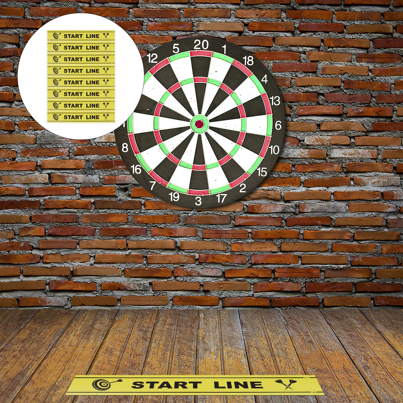 

1 Sheet Dart Game Throw Ground Marker Durable PVC Game Notice Line for Accurate Throw Throwing Ground Marker