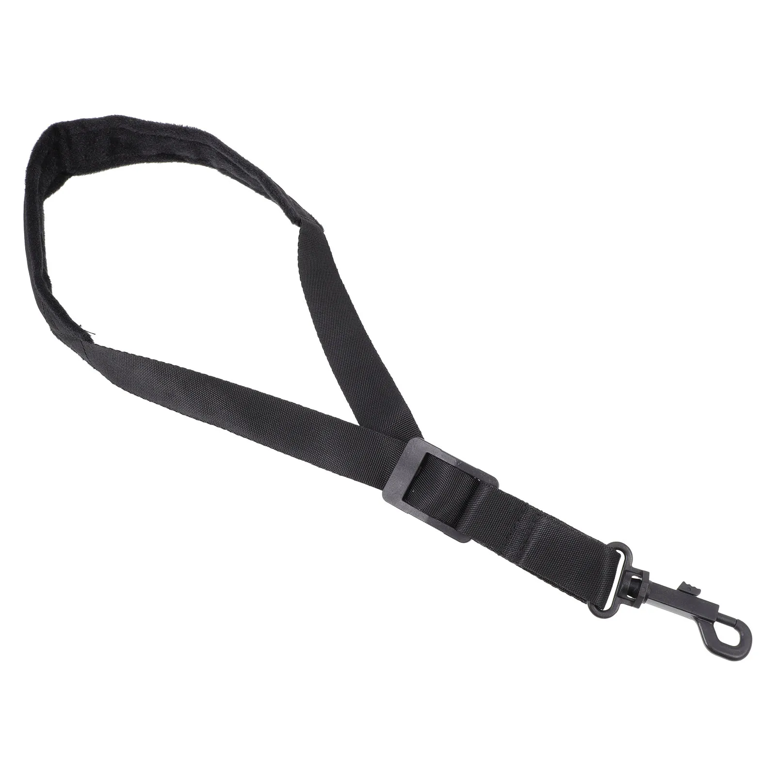 

1pc Thickened Saxophone Strap Black Durable Cotton Neck Belt Adjustable Shoulder Harness Universal Fit Comfortable Replacement
