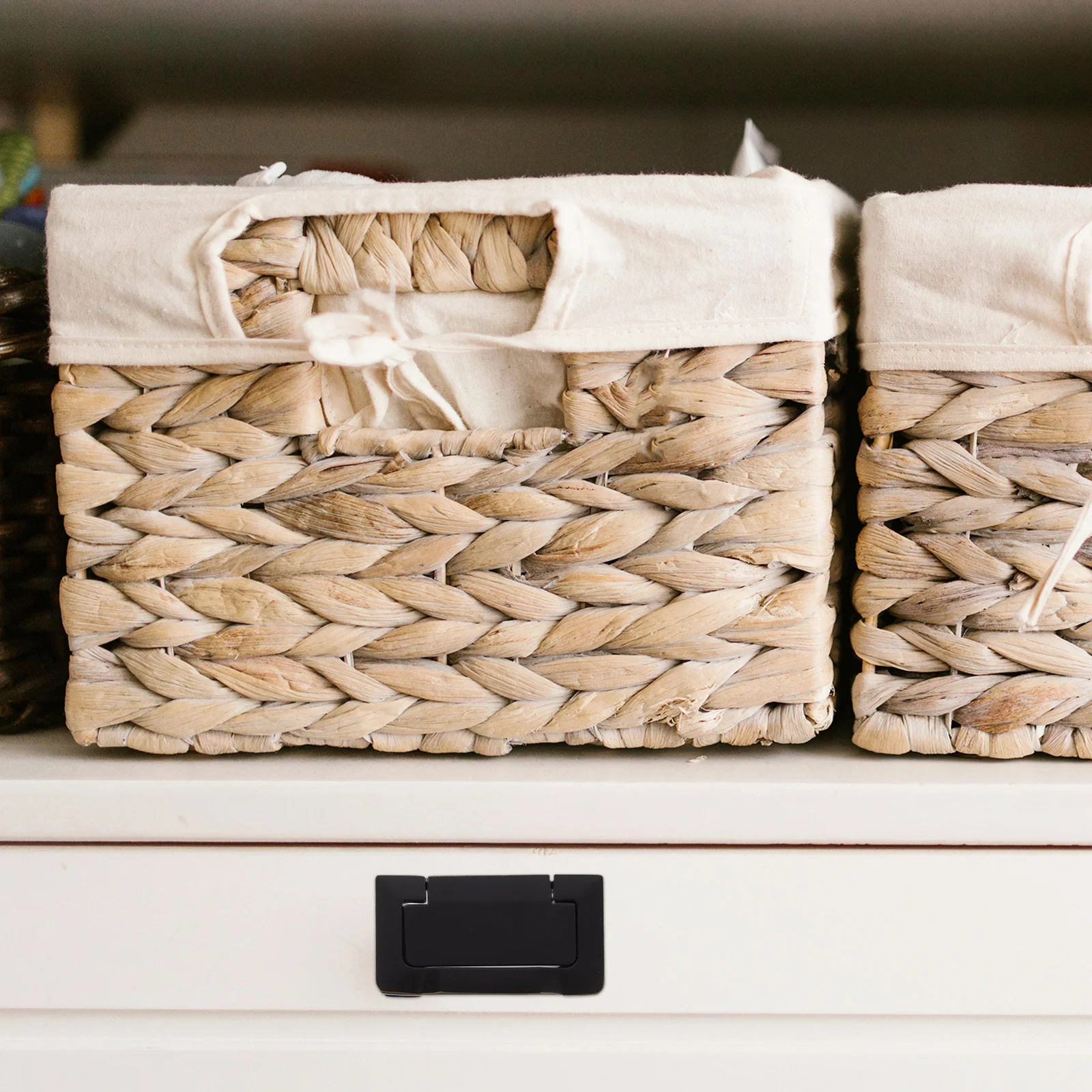 درج مخفي يسحب مقبض كابينة من سبائك الزنك الأسود لخزانة الملابس وقبضة أثاث غائرة غير مرئية #3