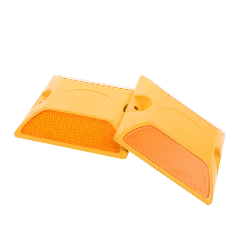 2Pcs Easy Install No Tool Road Reflectors Dual-Sided Visibility Night Safety Street Pavement Markers Highway Parking Lot