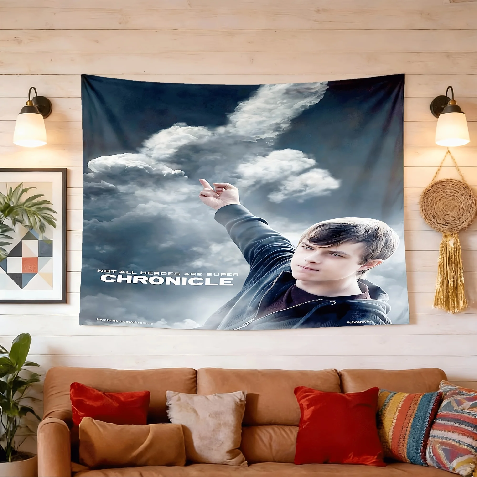 Chronicle Style Peach Skin Wall Tapestry | Polyester, Velvet Texture, Ideal for Living Room, Bedroom, Office, Party Decoration, Live Streaming Backdrop