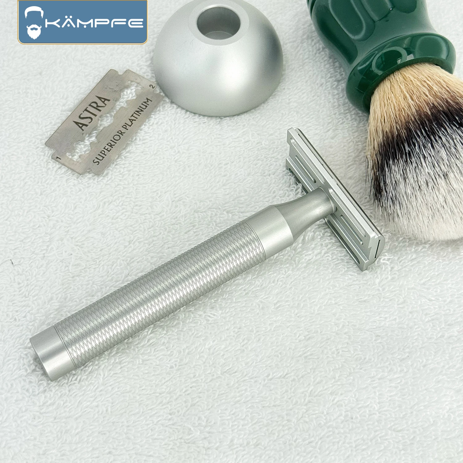 KAMPFE Vintage double-sided safety shaver CNC milling 7075 aluminum for wet shave men's gift effect smooth