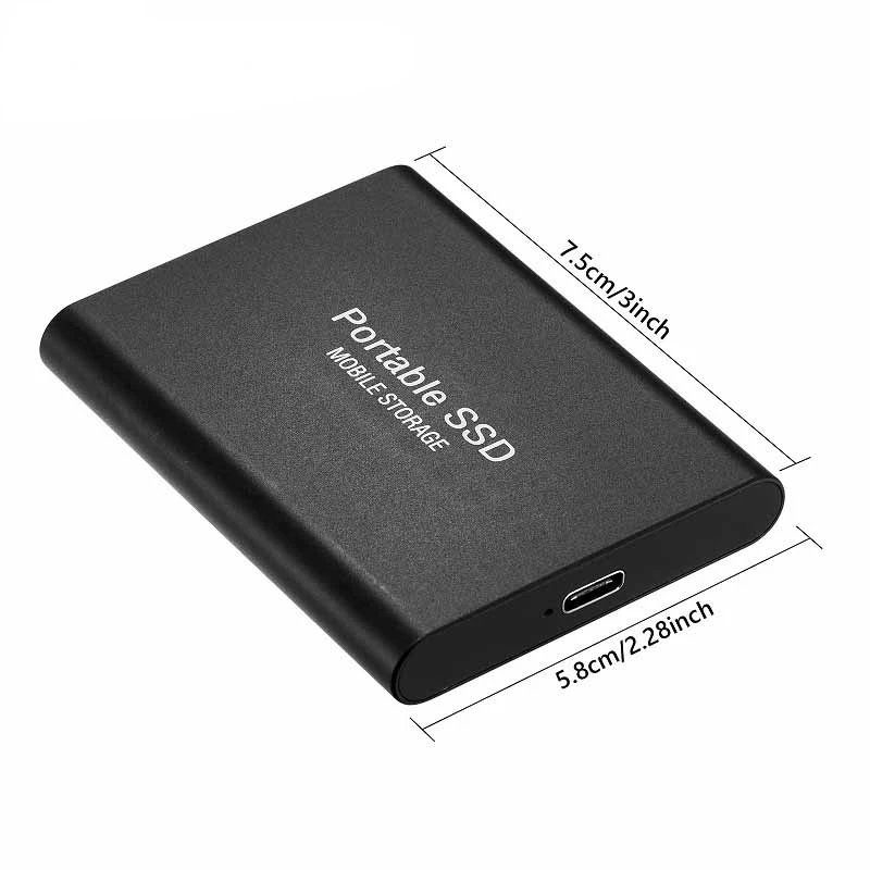 Hard disk eksternal portabel SSD 1TB, Hard drive eksternal kecepatan tinggi, Solid State Drive seluler 500GB, penyimpanan eksternal desives untuk PC/ Mac