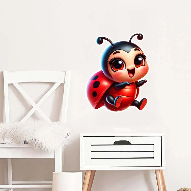 لطيف الخنفساء الجدار ملصق غرفة الاطفال غرفة نوم للجدار الديكور جدارية ذاتية اللصق ديكور المنزل لطيف الحشرات ملصقات فنية S1081 #2