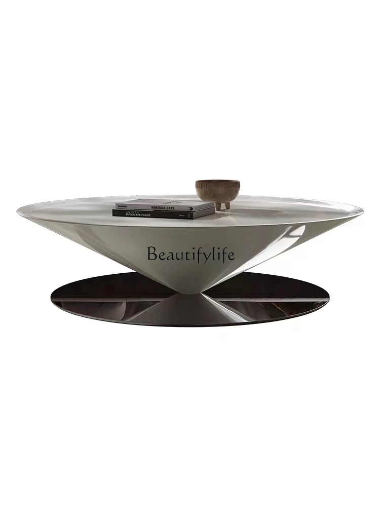 Designer's new fiberglass cone reflection mirror coffee table home living room coffee table