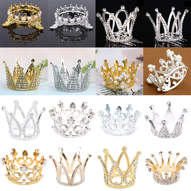 1PC Mini Crown Princess Tiaras Romantic Pearl Garland Children Hair Ornaments Wedding Decoration Hair Jewelry