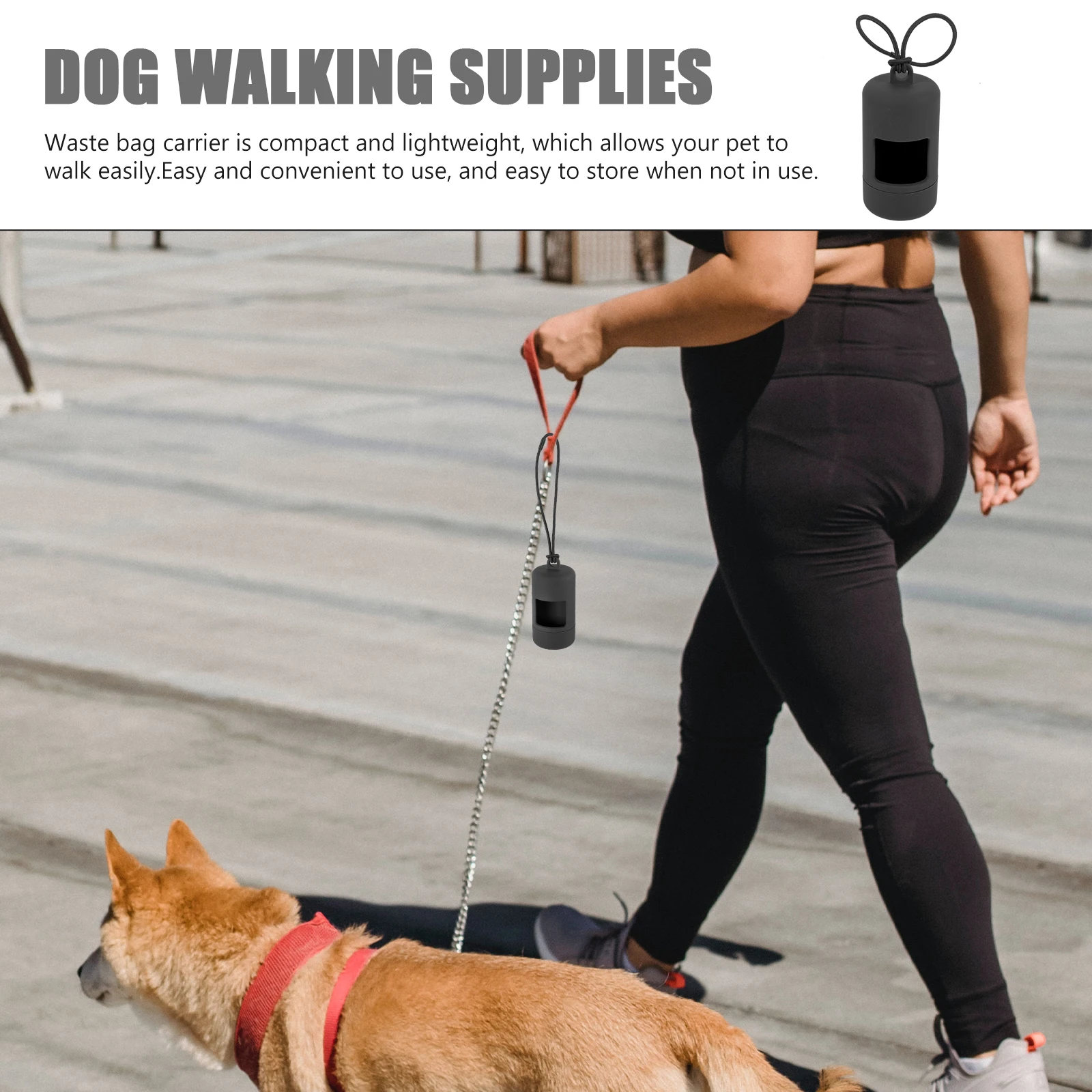 

Portable Poop Bag Dispenser Black Waste Bags Holder Dog Trash Supplies Lightweight Outdoor Pet Cleaning Organizer