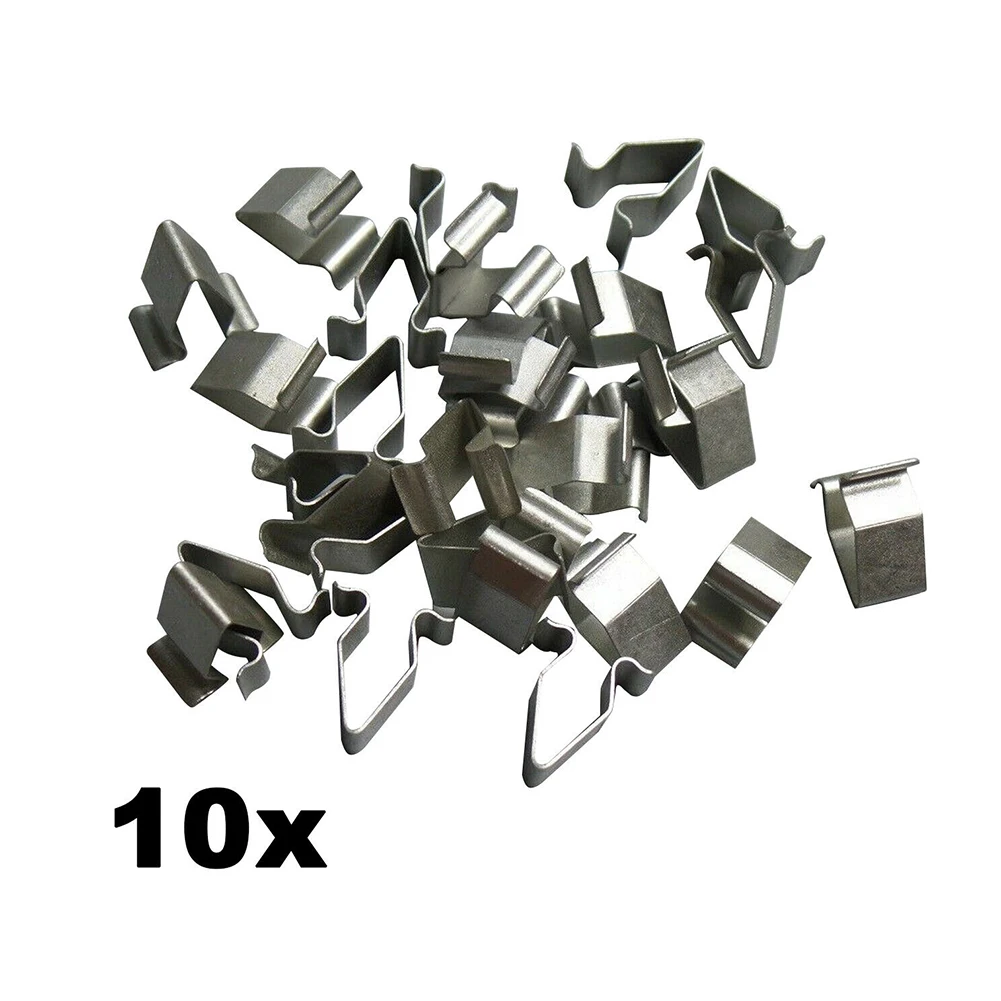 10 Pcs Metal Trim Panel Clips Seat 16mm Boot Tailgate Interior Lining Car Panel Fastener Grommet Clips Metal U Type Clips