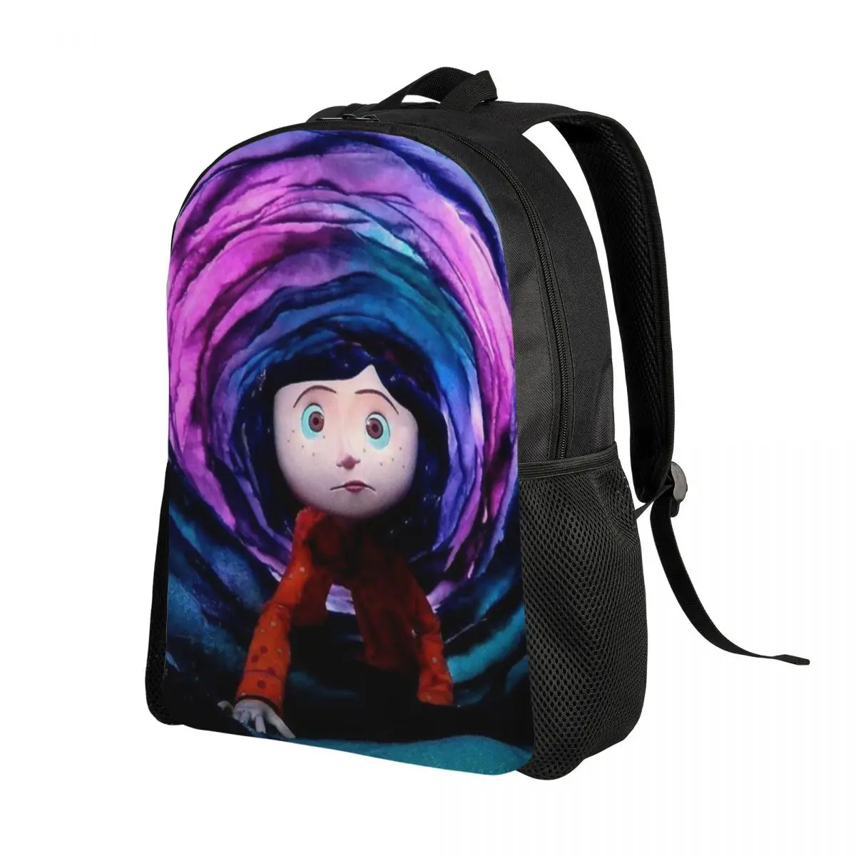 Custom Halloween Horror Movie Coraline Backpack for Girls Boys School College Travel Bags Women Men Bookbag Fits 15 Inch Laptop