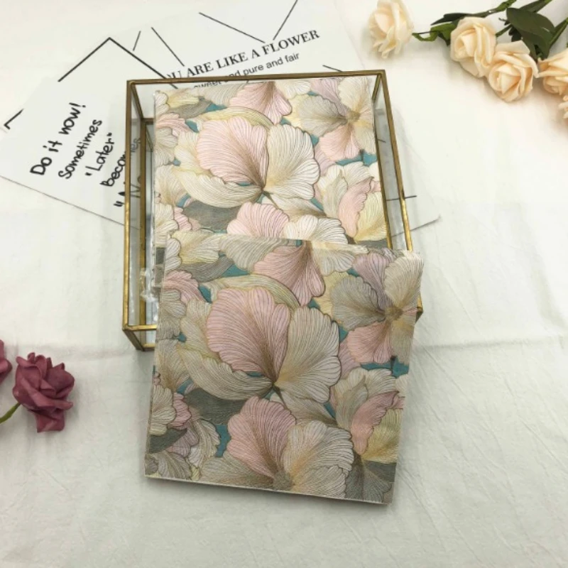 Colourful Printed Napkins Three-dimensional Flowers Square Napkins Wedding Hotel Party Folding Facial Tissues 20pcs/pac 33*33cm