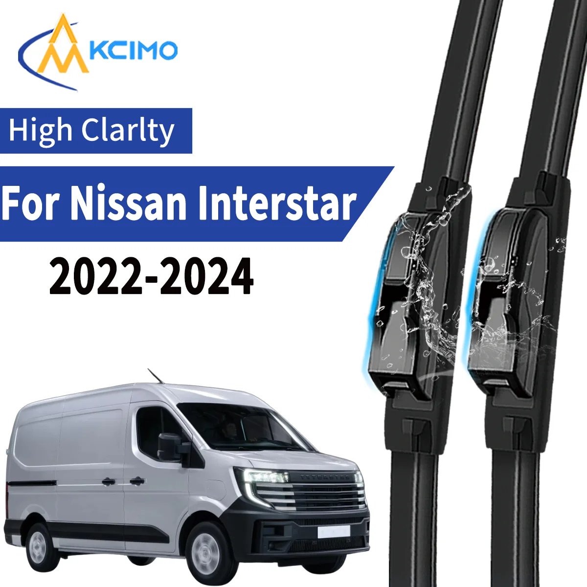 

2pcs Car Wiper For Nissan Interstar 2022-2024 Front Windscreen Wiper Blade Silent Soft Rubber
