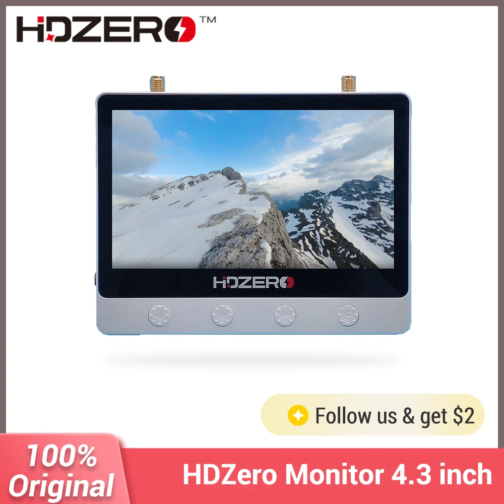 

Hdzero Monitor For Fpv Drone Transmission 4.3-inch Screen 2s-6s Xt30 Supports Cvbs Input