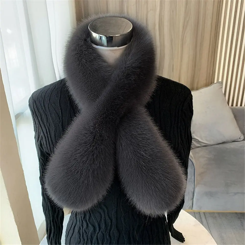 Versatile Winter Faux Fur Scarf Thick Warm Comfortable Neck Warmers Fluffy Soft Faux Fox Rabbit Fur Collar Scarf for Women view 2