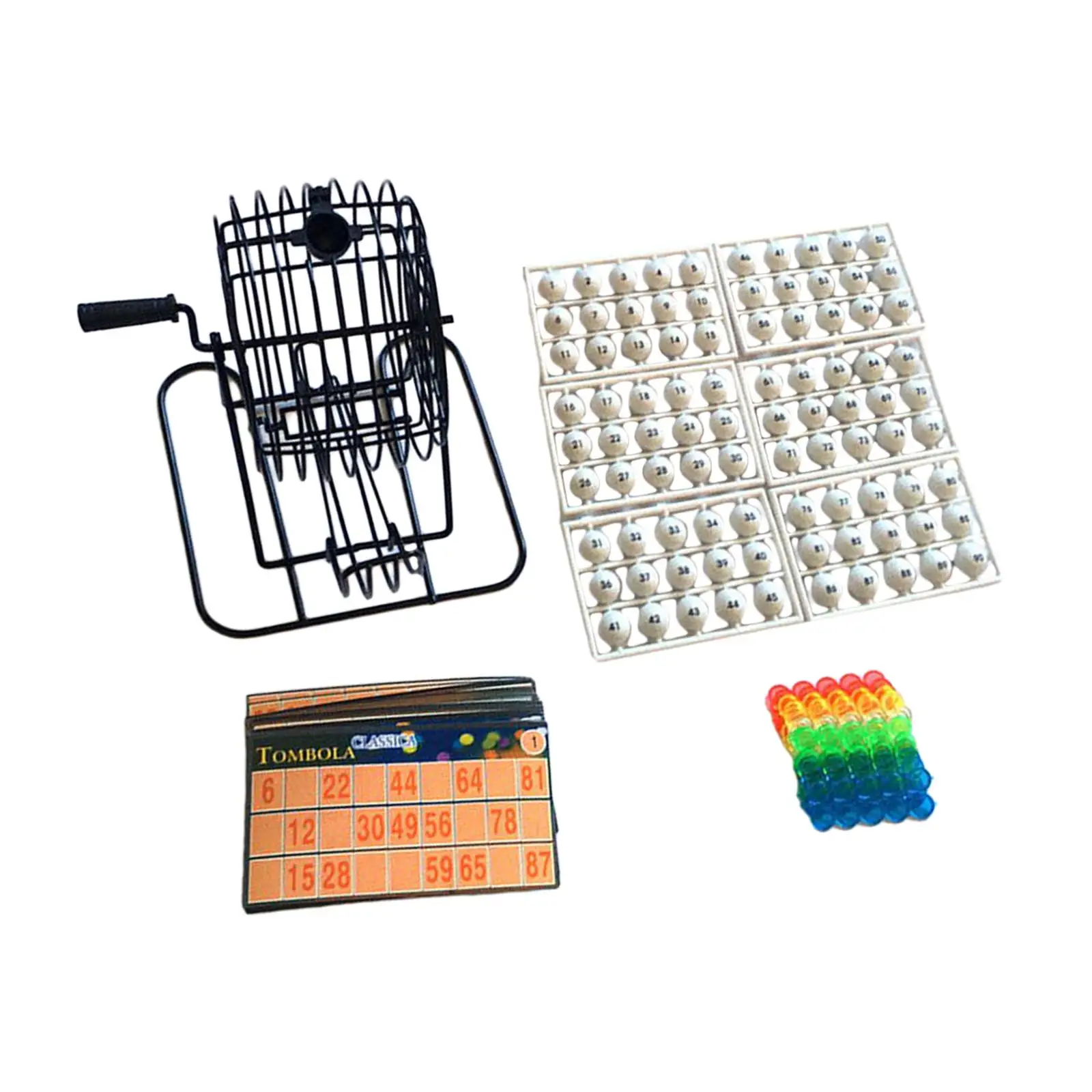 Bingo Lotto Game Classic Bingo Game Rotary Cage Professional Bingo Chips Bingo Machine Toy for Festivals Draw Travel Home Kids