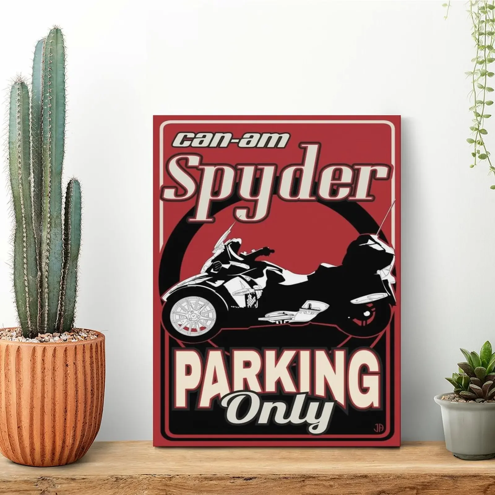 Can Am Spyder's Parking Only Canvas Painting Poster Cinema Wall Decor Personalized Party Plates Printing Framed Wall Paintings