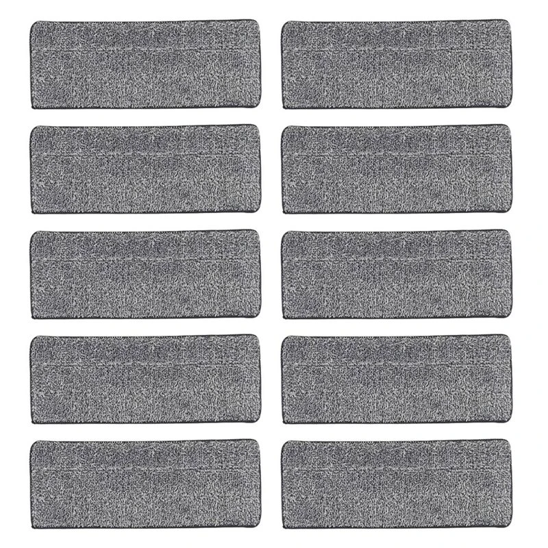 10 Pieces Of Highly Absorbent Flat Mops, Self-Wringing Wet And Dry Microfiber Mops, Washable Cleaning Pads, For Home