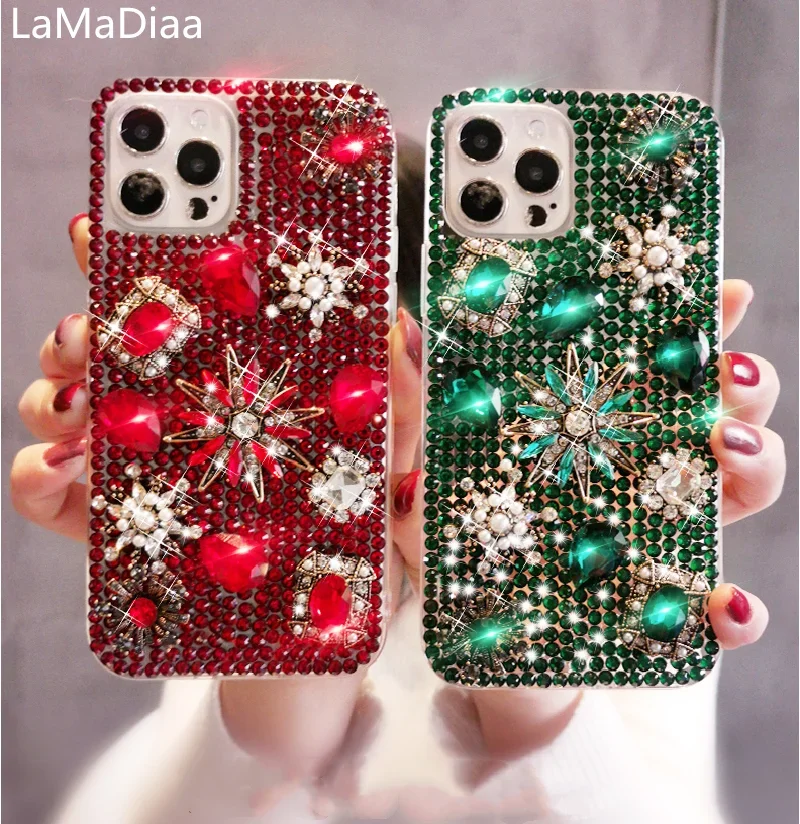 

Diamond Rhinestone Flower Case for iPhone, Luxury Bling Phone Case, Pearl Crystal, for iPhone16 15Plus, 14Pro, 11, 12, 13Pro MAX