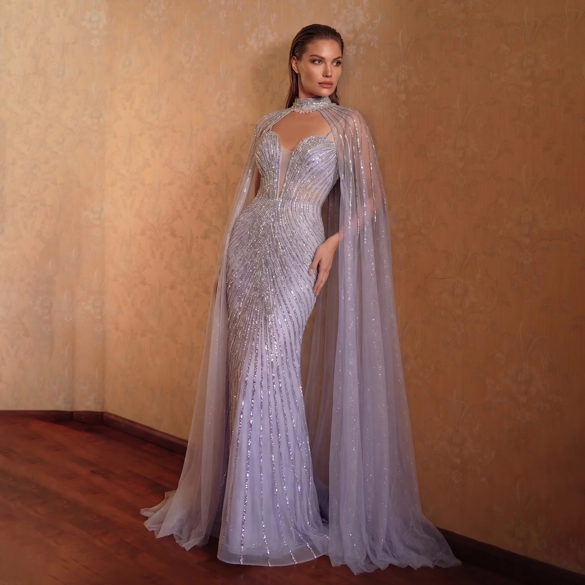 large sequin dresses Sparkly Multi-color Large Sequin Long Prom Dress
