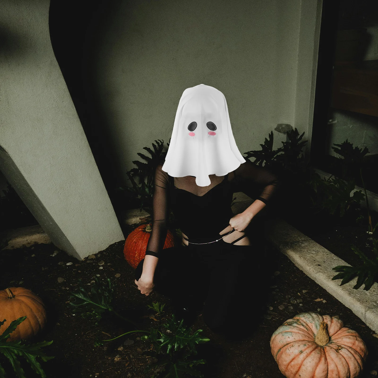 ผ้าคลุมศีรษะเจ้าสาวแบบสองด้าน ดีไซน์ระบายอากาศได้ดี ทำจากผ้าตาข่ายโพลีเอสเตอร์ ปิดหน้าเต็มใบ สำหรับงานปาร์ตี้ฮาโลวีน คอสเพลย์ ชุดคลุมศีรษะผี