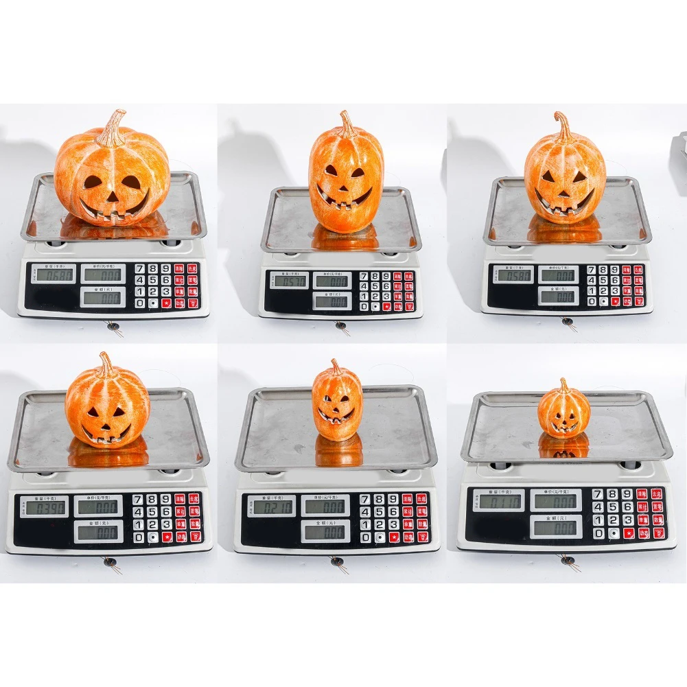 زخرفة اليقطين المصنوعة يدويًا لجميع القديسين والخريف مصممة لحمل شموع LED وخلق أجواء داخلية دافئة #2