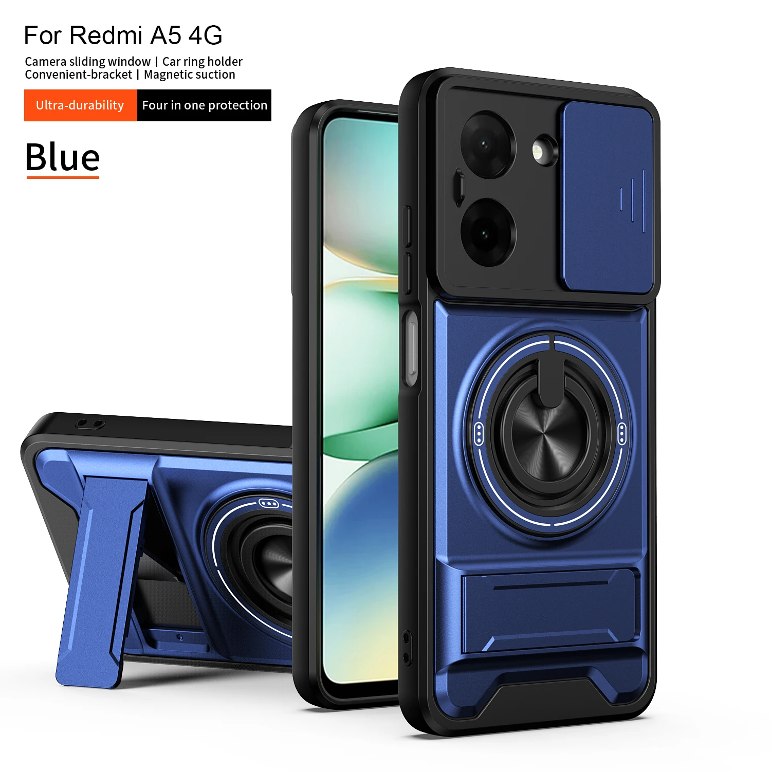 For Xiaomi Redmi A5 4G Case Redmi A5 4G 173 Cover Phone Case Magsafe Magnetic Fold Holder Military Armor Camera Protection Cover - view 3