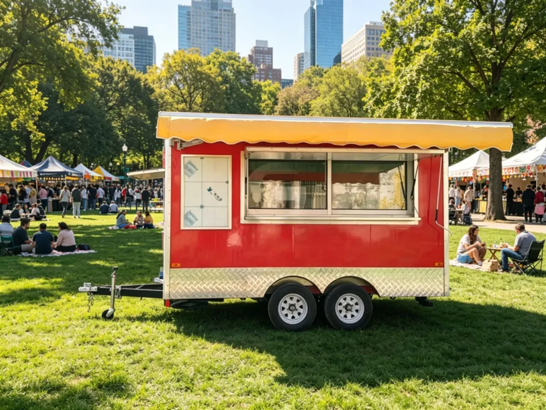 Remolque de Café Móvil de Grado Comercial Personalizado, Camión de Helados de Acero Inoxidable con Equipamiento Profesional para Comida Rápida