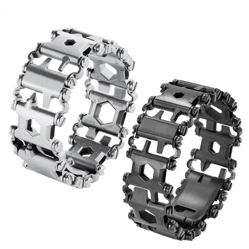 Tool Bracelet 29 in 1 Multitools Stainless Steel Men Outdoor Equipment Tools Kit Survival Bracelet Strap Accessories Wearable