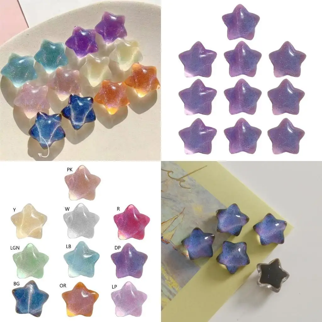 

31BB Acrylic Star-Bead Five-pointed Star Glitter Acrylic Bead Headwear Earring Supply Flatback Star-Bead DIY