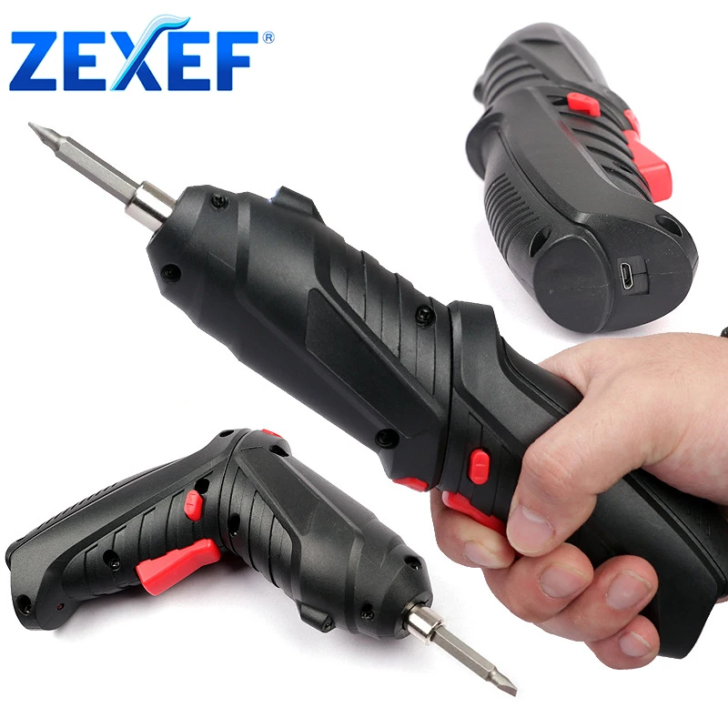 

ZEXEF 3,6 В комплект отверток, перезаряжаемая литиевая батарея, беспроводная электрическая отвертка, набор дрелей, складные домашние электроинструменты