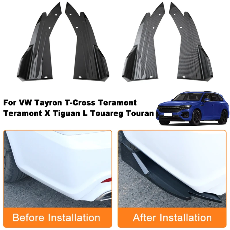 

Car Rear Bumper Spoiler Lip Diffuser Side Skirt Splitter Wrap Angle Anti-Crash For VW Tayron T-Cross Teramont X Tiguan L Touareg