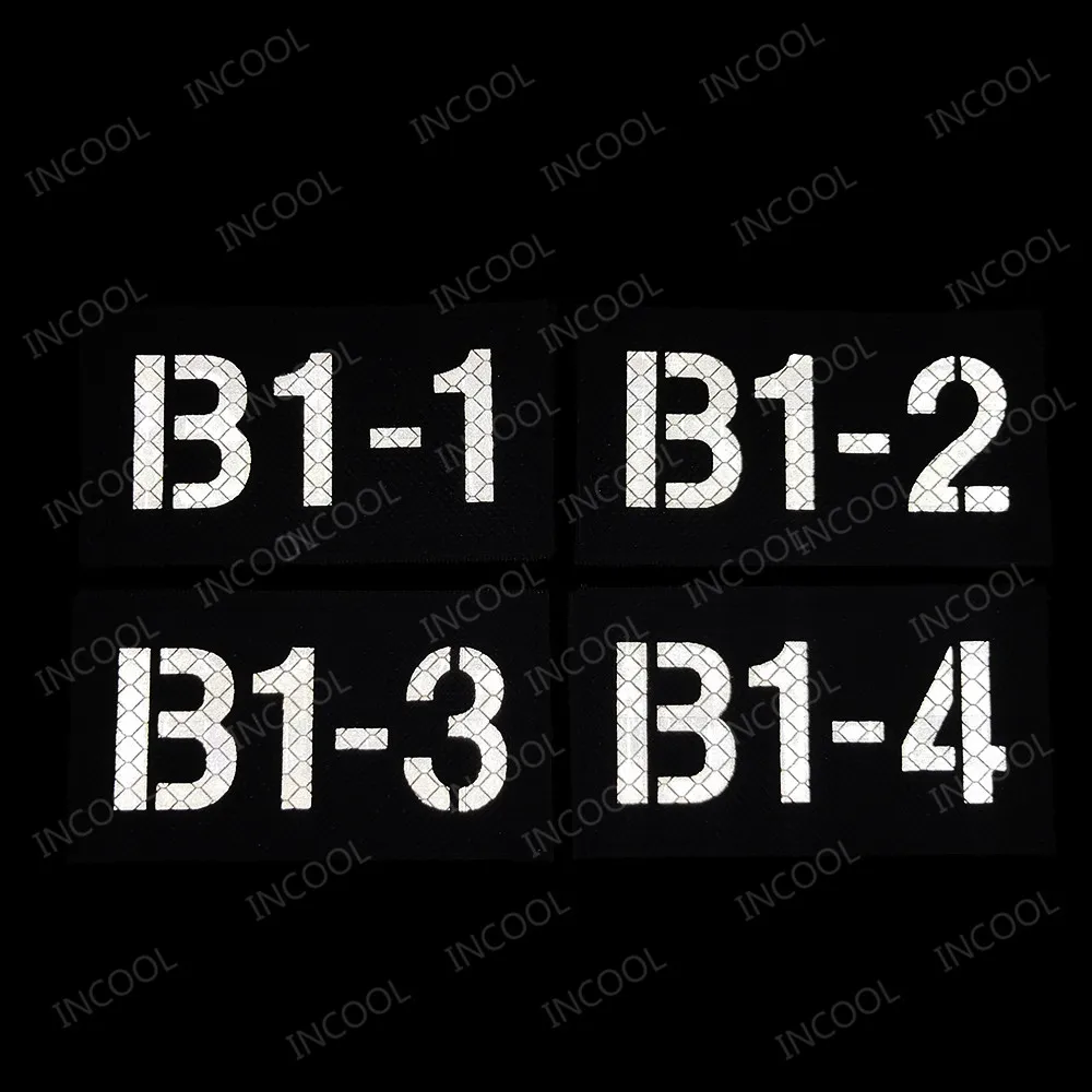 Call Sign Letter 1B9/2B9/3B9/6B9 IR Infrared Reflective Patch Chevron Strip Armband Shoulder Appliqued Patch For Clothing Bag