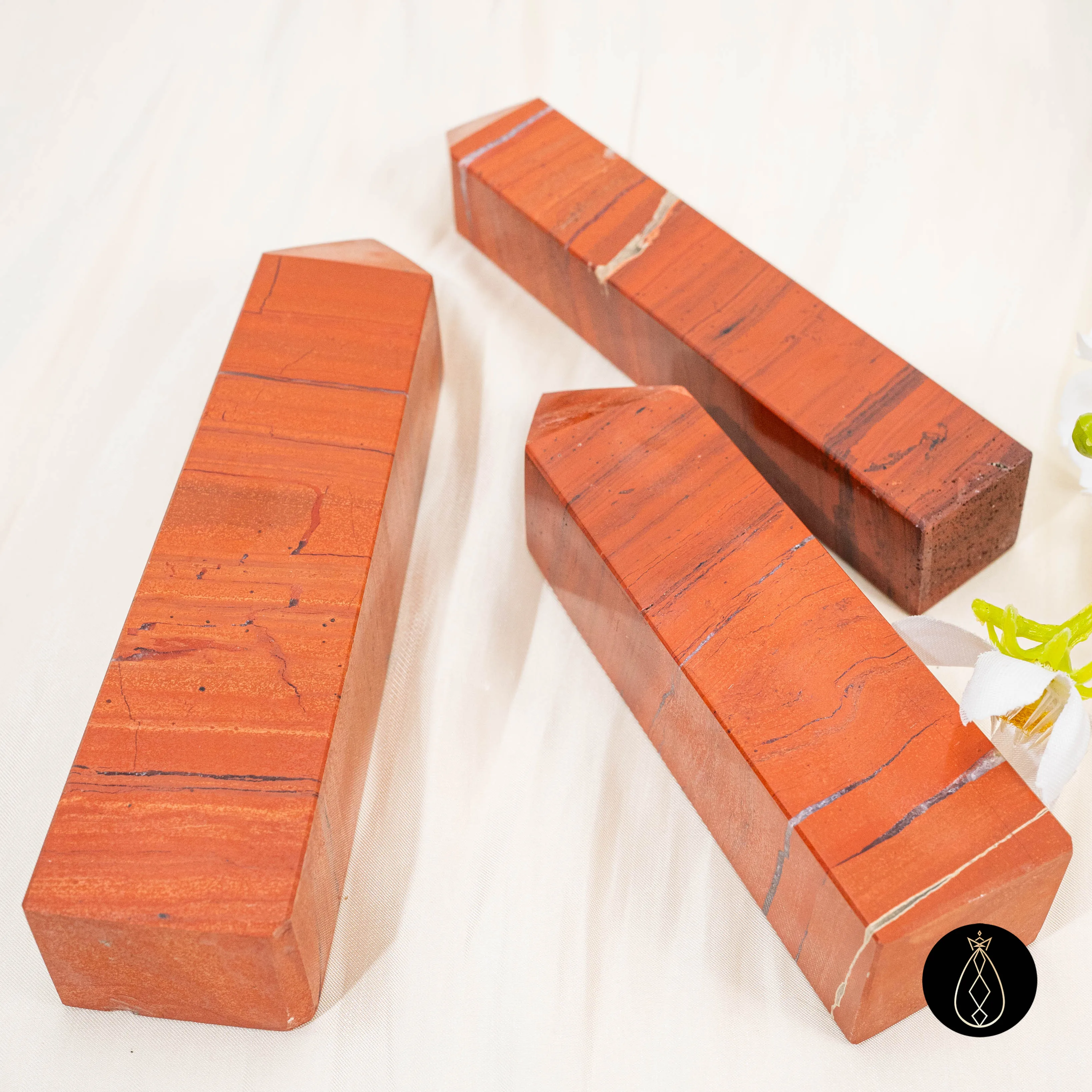 11–14 سم برج جاسبر أحمر طبيعي نقطة كريستال مصقولة يدويًا |   تأريض الحجر وديكور المنزل