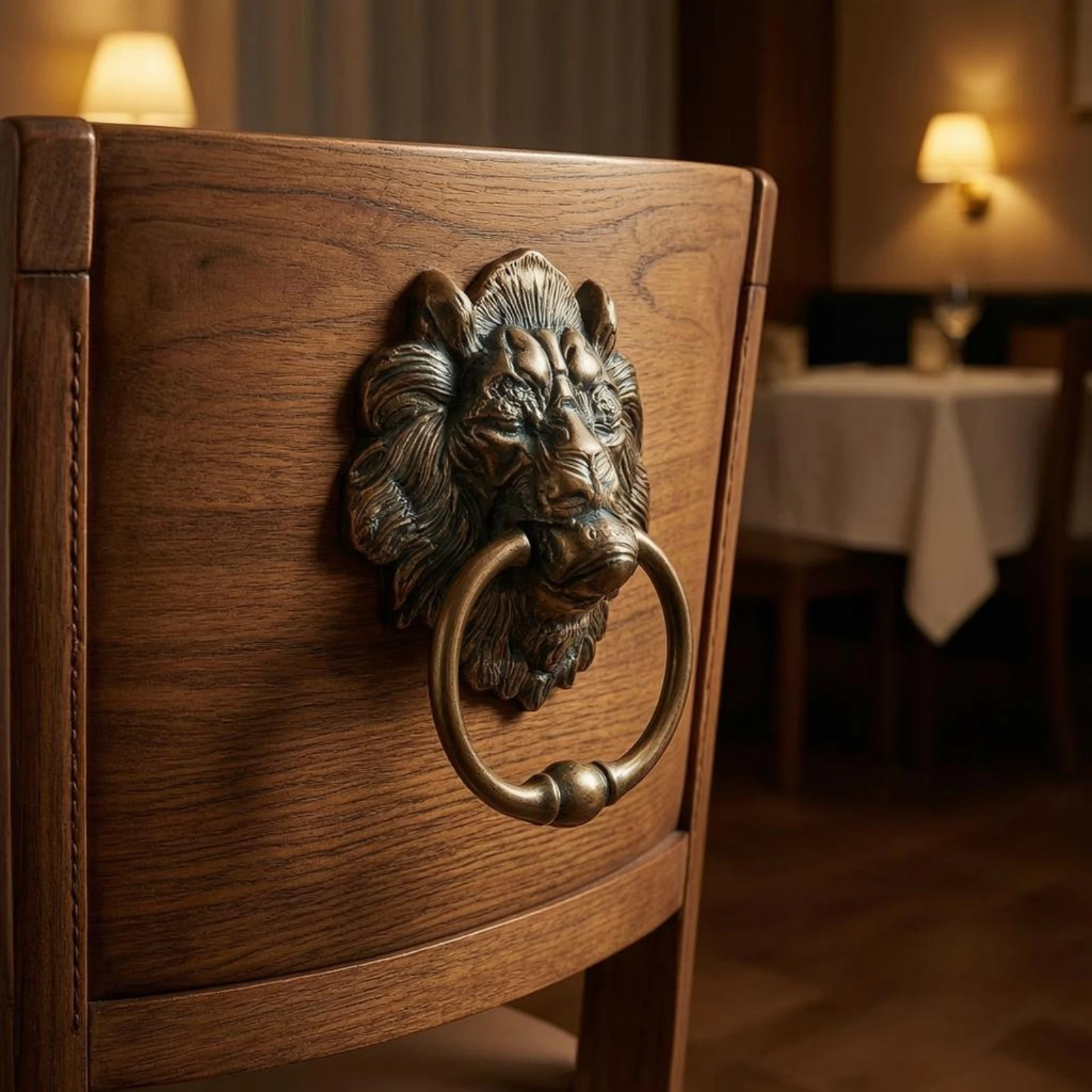 Lion Head Pull Loop Sculpted Lion Head Pull Handle Furniture Hardware Metal Easy Installation