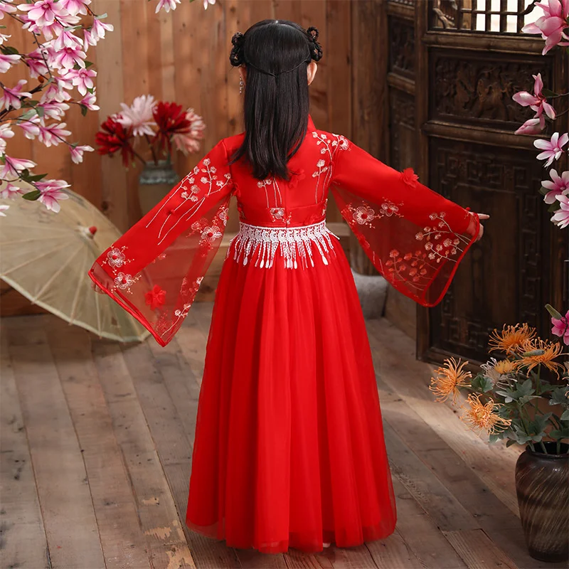 

Traditional Girl Hanfu Dress Chinese Folk Costume For Spring Autumn 2023 New Cheongsam China New Year Spring Festival Clothing