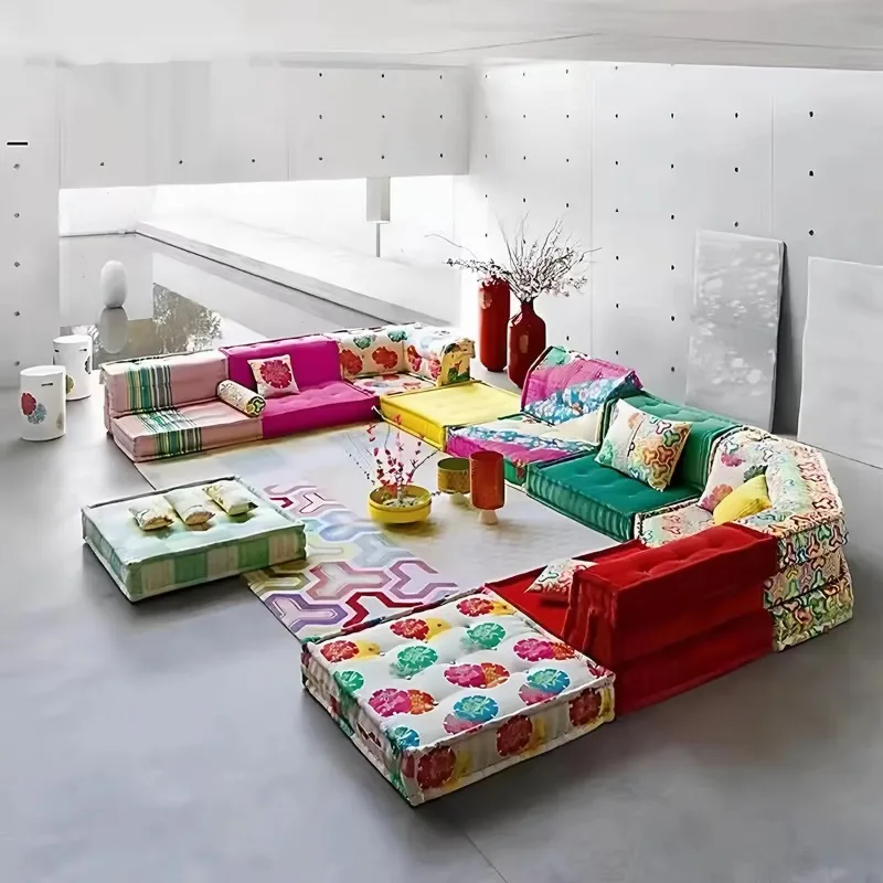 Color sofa multi-module combination villa living room B & B mahjong sofa