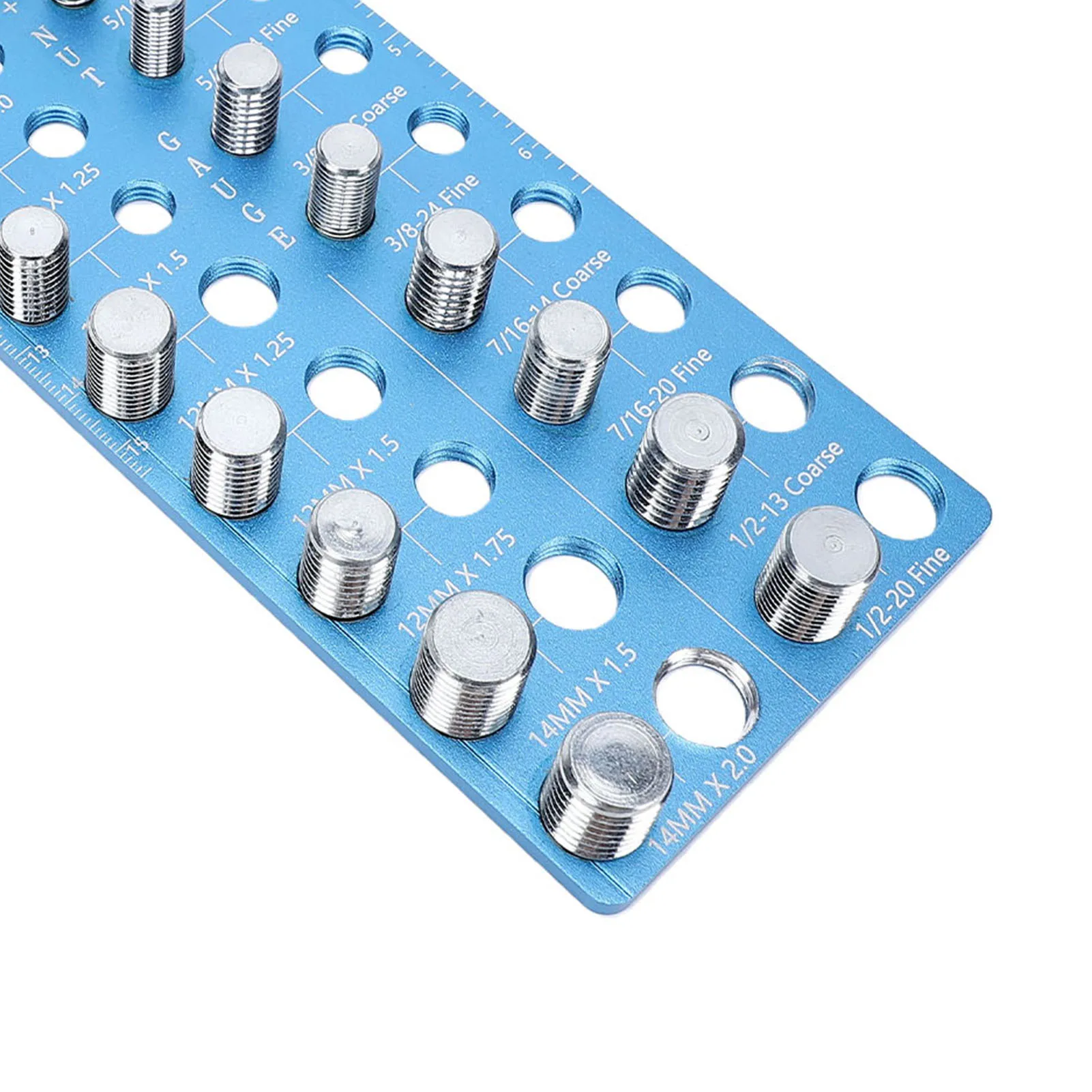 28 Piece Thread Checker Nut and Bolt Measuring Tool with 28 Standard Metric Sizes High Strength Aluminum Alloy for Mechanics