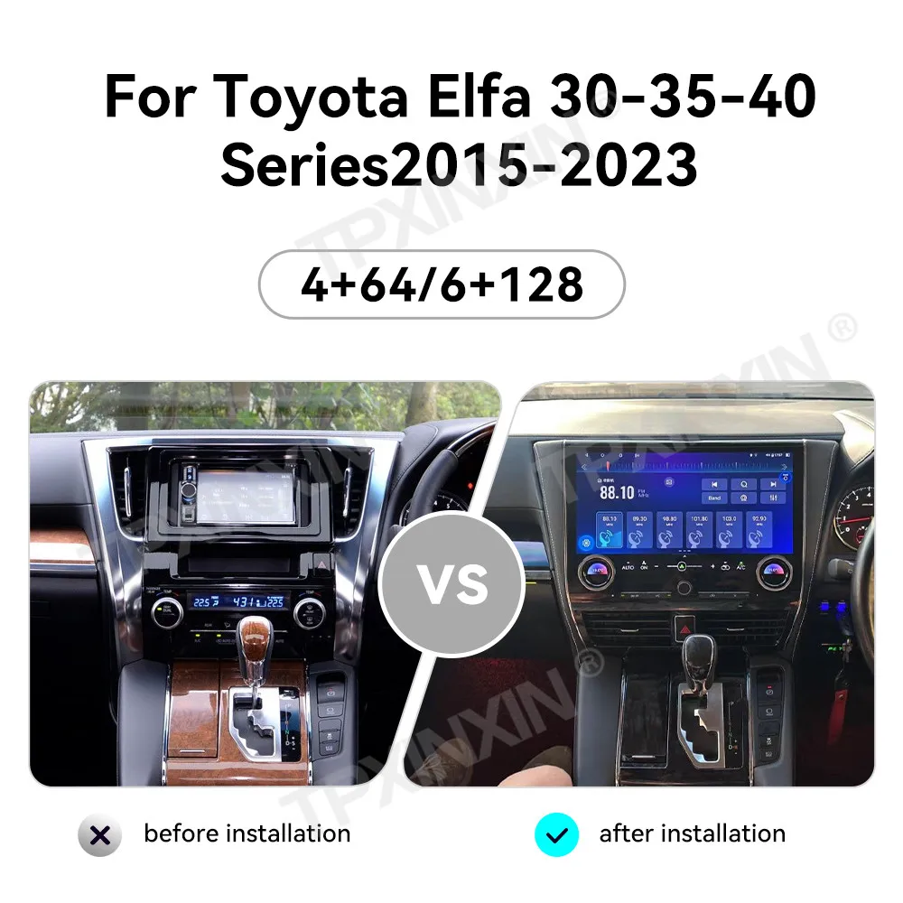 For Toyota Alphard 30 35 40 Series 2015~2023 Android Auto Car Radio Automotive Multimedia Stereo Player GPS Navigation Head Unit