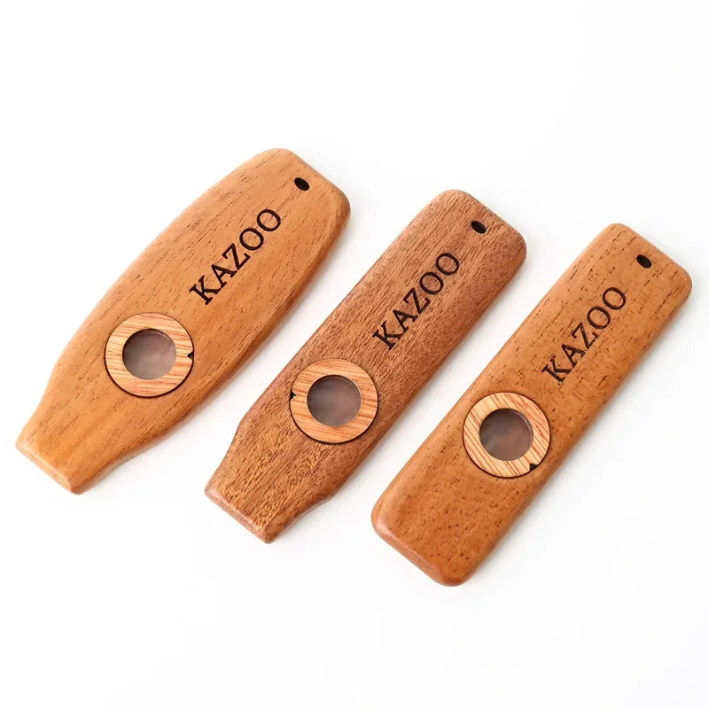 Kazoo Flute Classic Wood Harmonica Guitar Ukulele Accompaniment Patry Woodwind Musical Instrument For Kids Beginner Gift