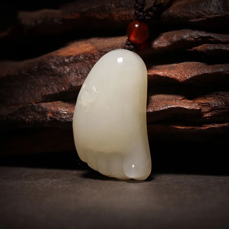 Hotan Contentment Brings Happiness Little Foot Pendant Men And Women, Jade Necklace Attract